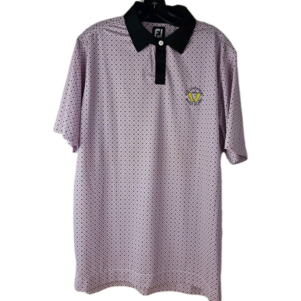 FootJoy Mens Medium Pink Polo Shirt Legends Golf Course Parris Island SC Logo FJ
